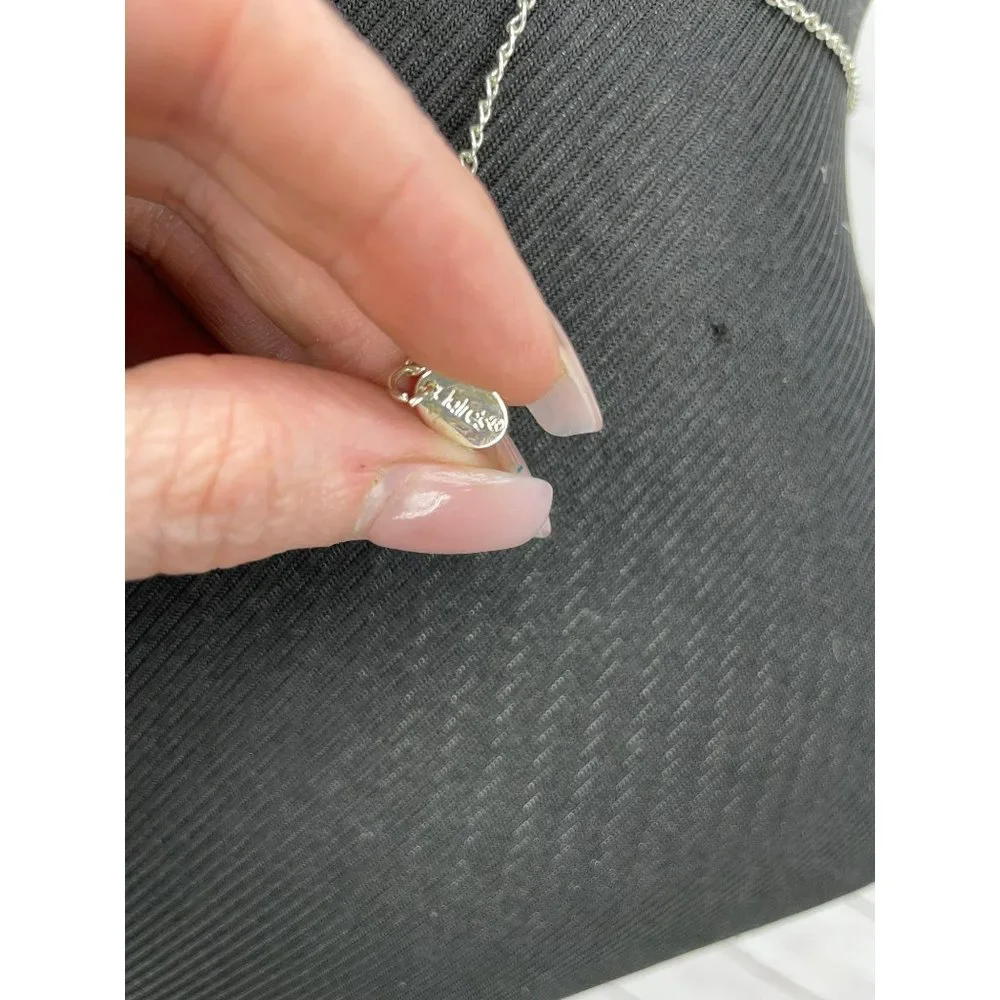 Clair's Girls Peach Pink Glitter Butterfly‎ Pendant Silver Fashion Necklace